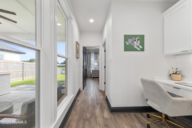 127 Lakes Edge Dr, Broussard, LA 70518 - hallway with wood finished floors and recessed lighting