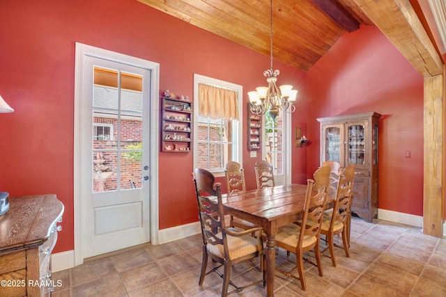 302 River Ranch Blvd, Lafayette, LA 70508 - dining room with a chandelier and wood ceiling