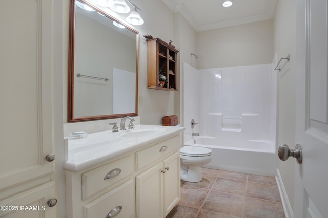 302 River Ranch Blvd, Lafayette, LA 70508 - bathroom featuring vanity, shower / bath combination, and crown molding