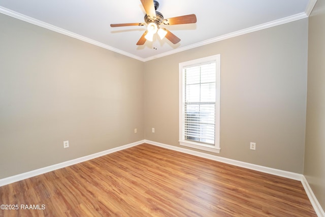 1518 S Patout St, New Iberia, LA 70560 - spare room featuring plenty of natural light, crown molding, light wood-type flooring, and a ceiling fan