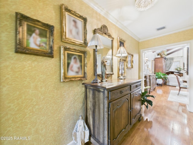 109 Canterbury Rd, Lafayette, LA 70503 - bathroom featuring wood finished floors, crown molding, and vanity