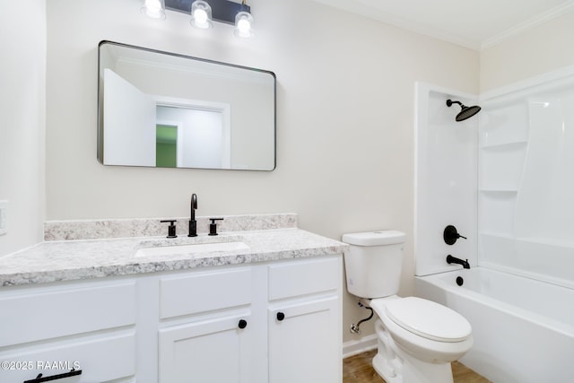 126 Lindsey Cir, Carencro, LA 70520 - bathroom featuring vanity, ornamental molding, and shower / bath combination