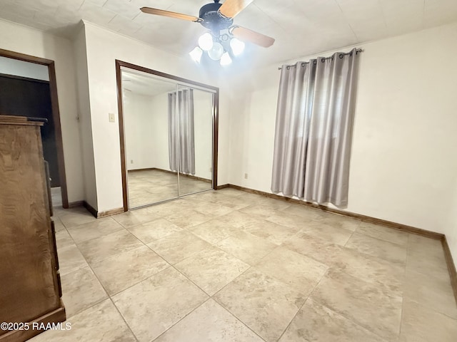 6516 Daspit Rd, New Iberia, LA 70563 - unfurnished bedroom with a closet and ceiling fan