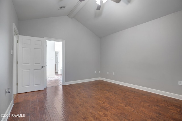 810 Fenetre Rd, Scott, LA 70583 - unfurnished room with ceiling fan and dark wood-style flooring