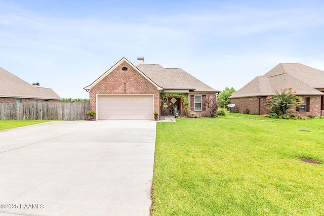 1181 Grand Loop, Breaux Bridge, LA 70517 - view of front of property with driveway, brick siding, an attached garage, and a chimney