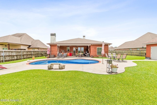 1181 Grand Loop, Breaux Bridge, LA 70517 - view of swimming pool with a patio area, a fenced backyard, and ceiling fan