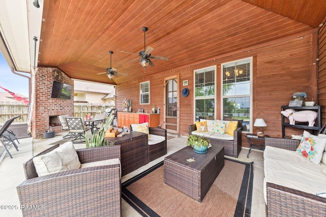 1181 Grand Loop, Breaux Bridge, LA 70517 - view of patio / terrace featuring an outdoor living space, outdoor dining area, and ceiling fan