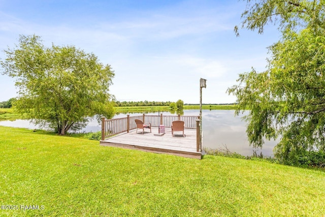 1181 Grand Loop, Breaux Bridge, LA 70517 - dock area featuring a yard and a deck with water view