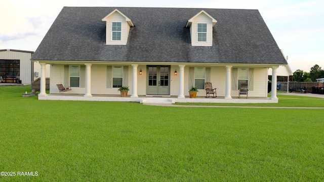 7421 W Congress St, Duson, LA 70529 - rear view of property with a porch, roof with shingles, and a yard