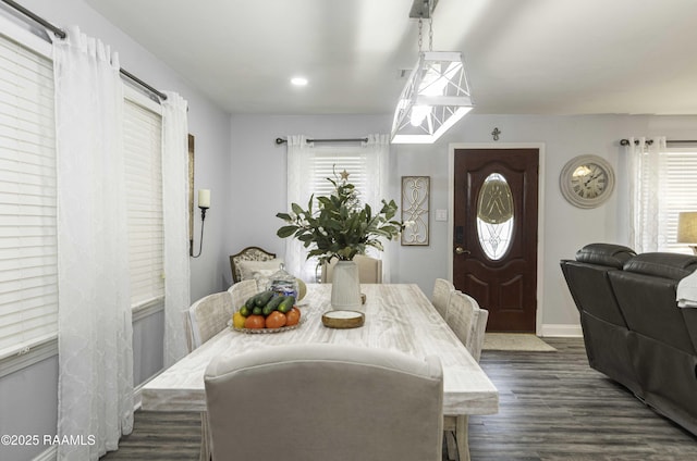 411 Donald St, New Iberia, LA 70563 - dining space featuring dark wood-style floors and recessed lighting