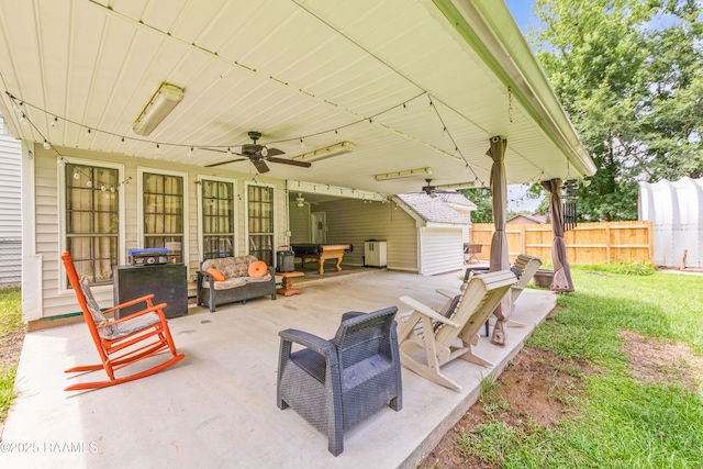 3317 Walnut Dr, Opelousas, LA 70570 - view of patio / terrace with a ceiling fan
