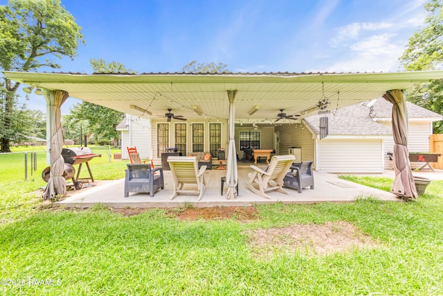 3317 Walnut Dr, Opelousas, LA 70570 - view of patio with a ceiling fan and grilling area