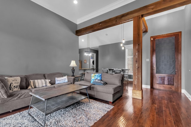 103 Cane Creek Dr, Broussard, LA 70518 - living room with wood-type flooring, ornamental molding, and a towering ceiling