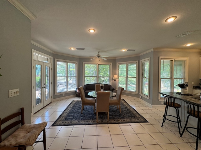 2451 Lake Douglas Rd, Bainbridge, GA 39819 - dining space with plenty of natural light, visible vents, and light tile patterned floors