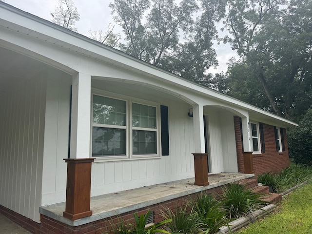 exterior space with covered porch