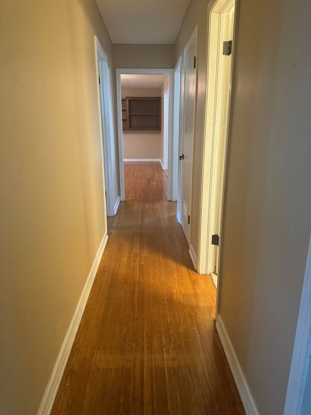 hallway featuring hardwood / wood-style flooring