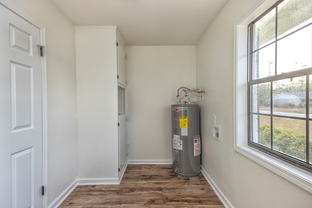 utility room with water heater