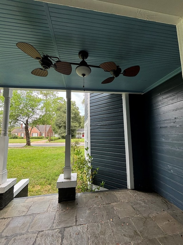 view of patio / terrace with ceiling fan