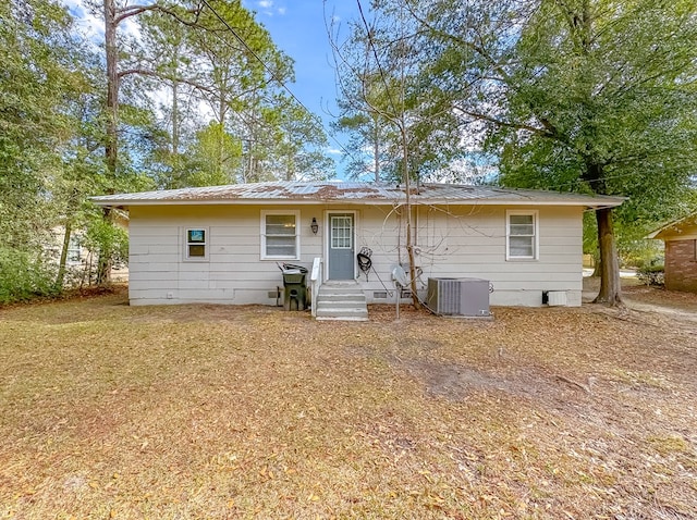 view of front of home with central AC unit