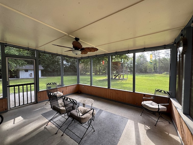 145 Robin Ln, Bainbridge, GA 39819 - sunroom with healthy amount of natural light and ceiling fan