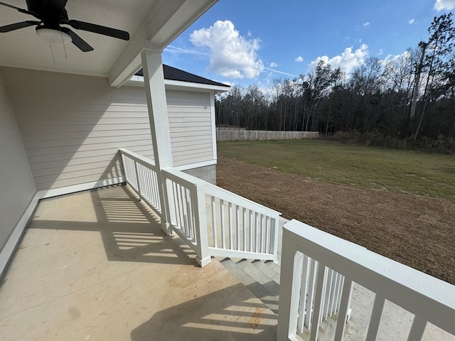 view of patio with a ceiling fan