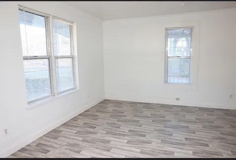 unfurnished room featuring light wood-type flooring