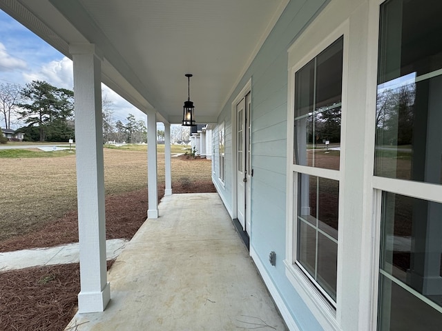 view of patio with a porch