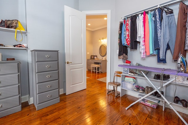 spacious closet with wood-type flooring