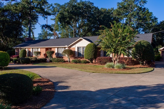 ranch-style house featuring concrete driveway