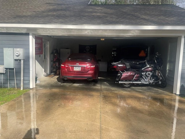 view of garage