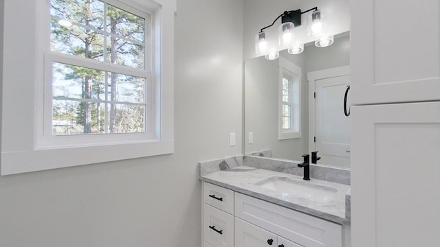 bathroom featuring vanity and plenty of natural light