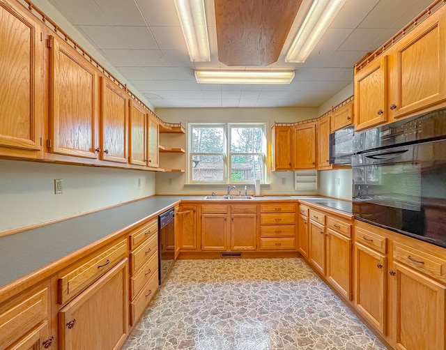 kitchen featuring black appliances and sink