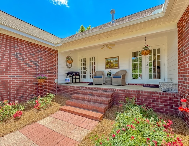 1415 College Rd, Bainbridge, GA 39819 - view of patio featuring french doors and ceiling fan