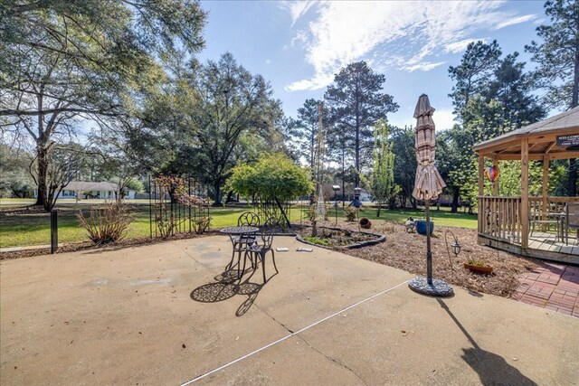 view of patio / terrace with a gazebo