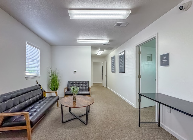 1101 Faceville Hwy, Bainbridge, GA 39819 - carpeted living area featuring a textured ceiling and baseboards