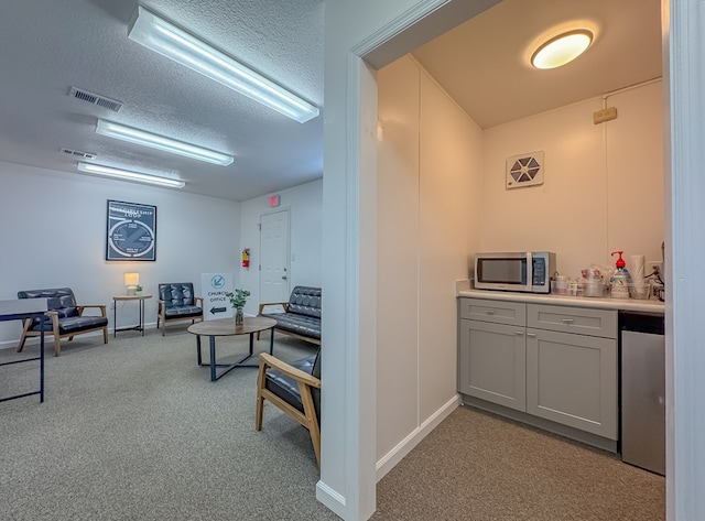 1101 Faceville Hwy, Bainbridge, GA 39819 - bar area featuring stainless steel microwave, light colored carpet, a textured ceiling, and baseboards