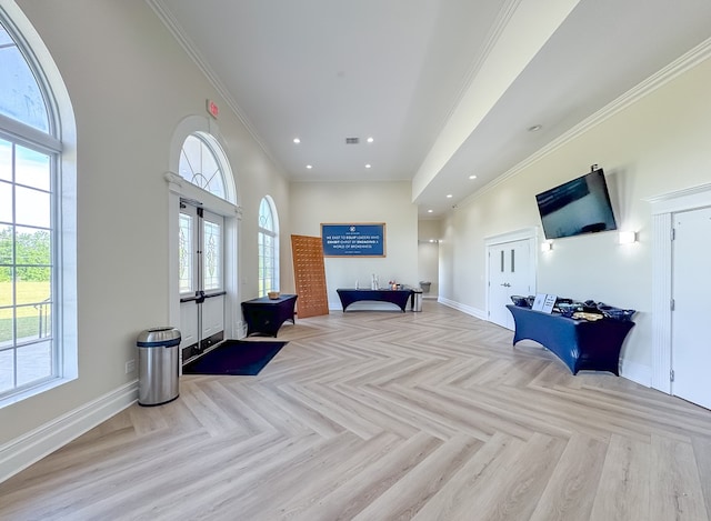 1101 Faceville Hwy, Bainbridge, GA 39819 - bedroom featuring french doors, baseboards, crown molding, and recessed lighting