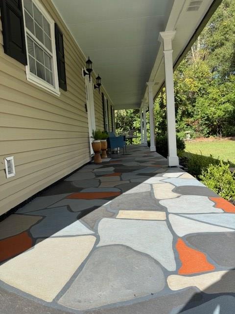 view of patio with a porch