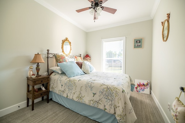 8030 Northwood Dr, Donalsonville, GA 39845 - bedroom with carpet flooring, ceiling fan, and ornamental molding