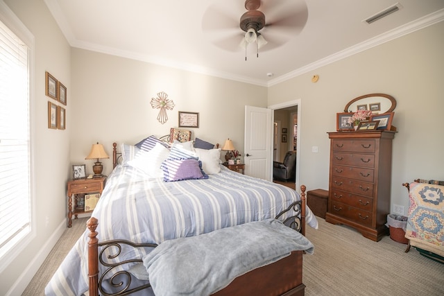 8030 Northwood Dr, Donalsonville, GA 39845 - carpeted bedroom featuring ceiling fan and crown molding