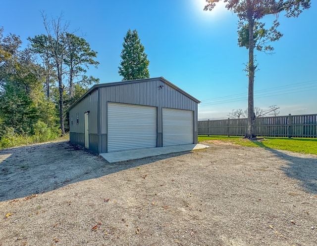 view of garage