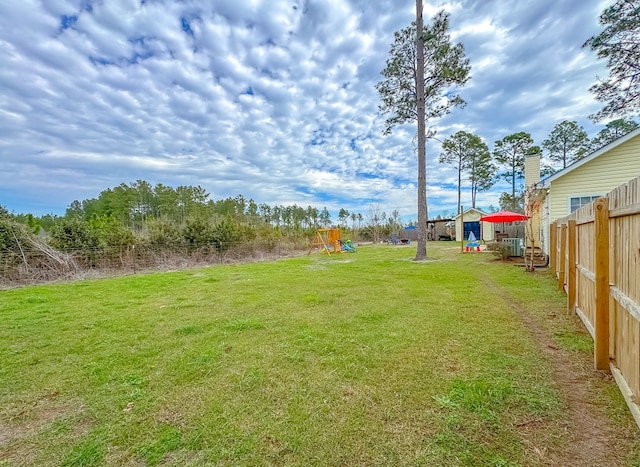 view of yard featuring a playground