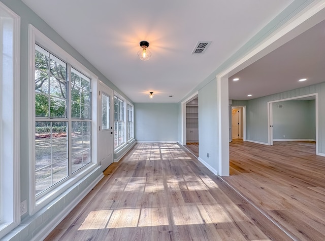 interior space with light wood-type flooring