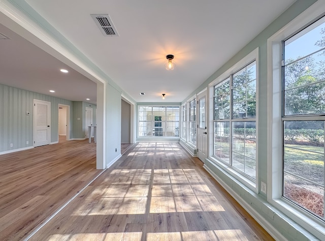 view of unfurnished sunroom