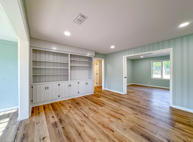 interior space with light hardwood / wood-style flooring