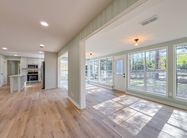 interior space with light wood-type flooring