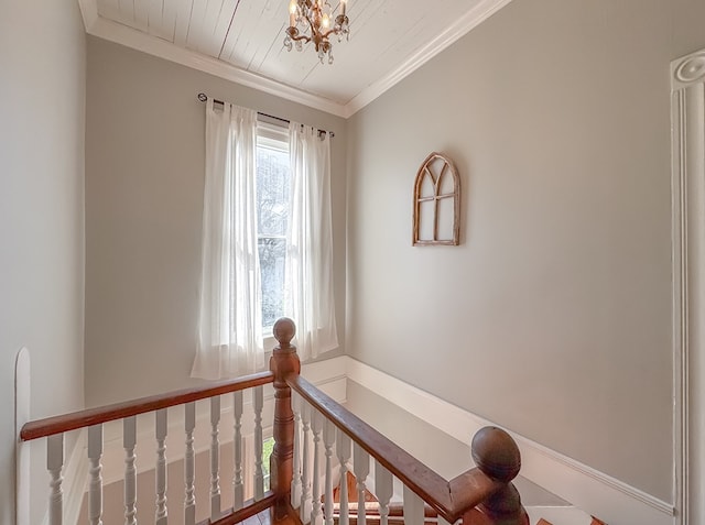 313 E Evans St, Bainbridge, GA 39817 - stairs with ornamental molding and a chandelier