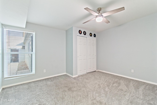 7132 N 63rd Dr, Glendale, AZ 85301 - unfurnished bedroom with carpet flooring, baseboards, a closet, and ceiling fan