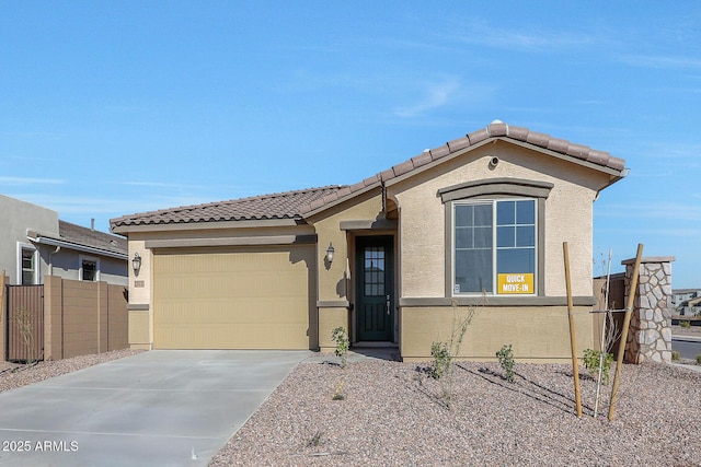 view of front of property featuring a garage