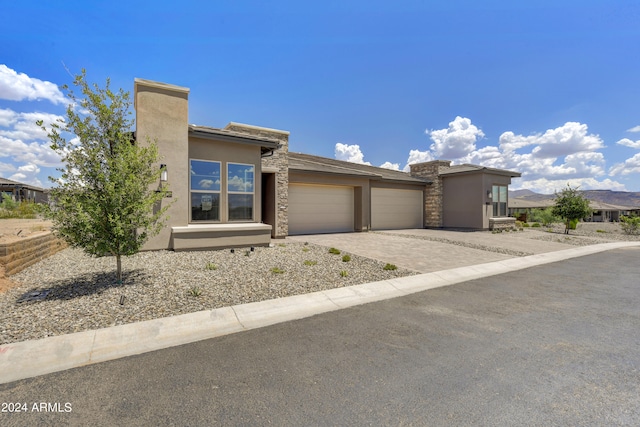 view of front of house with a garage